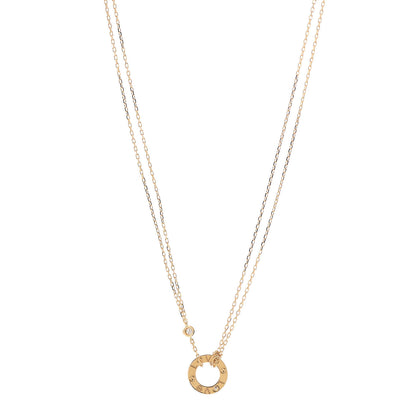Cartier 18K Yellow Gold 2 Diamond LOVE Necklace 1 of 6