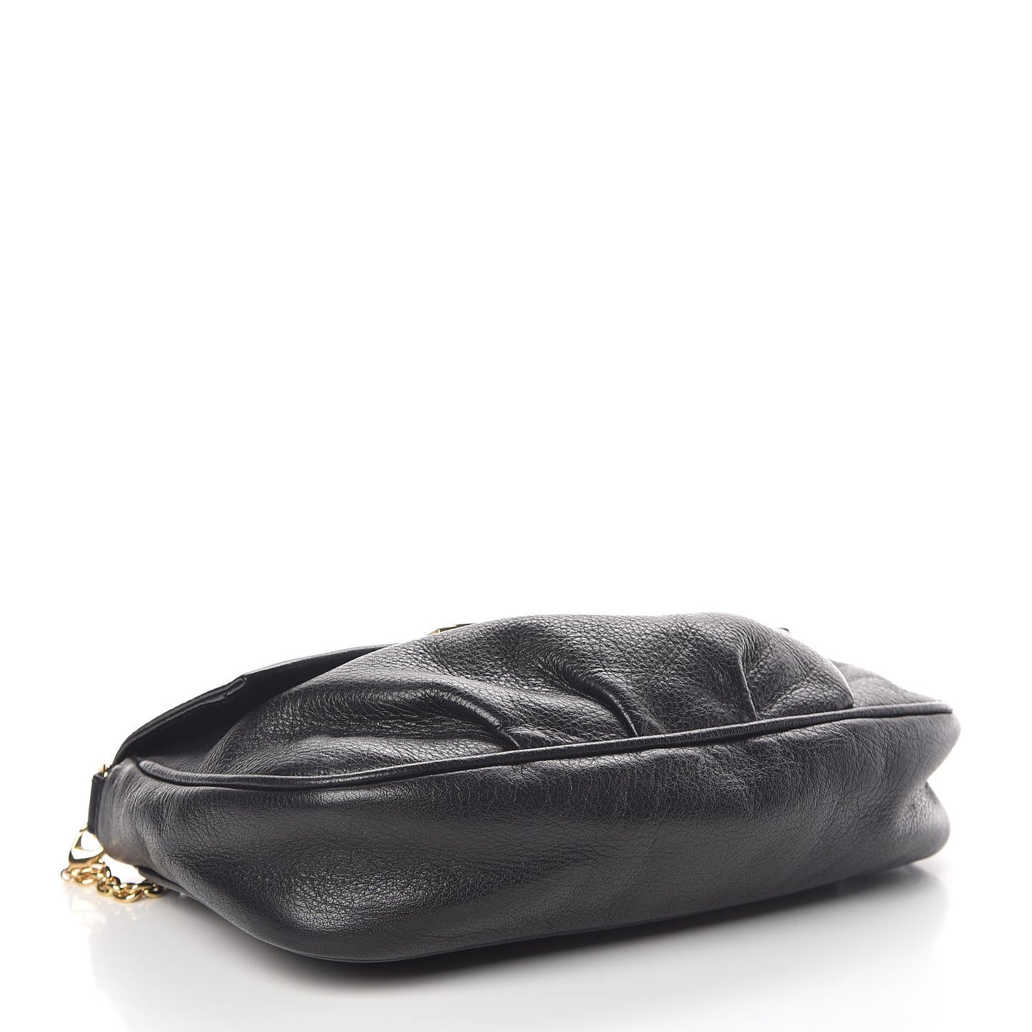 Vitello Flamingo Fendista Pouchette Crossbody Black
