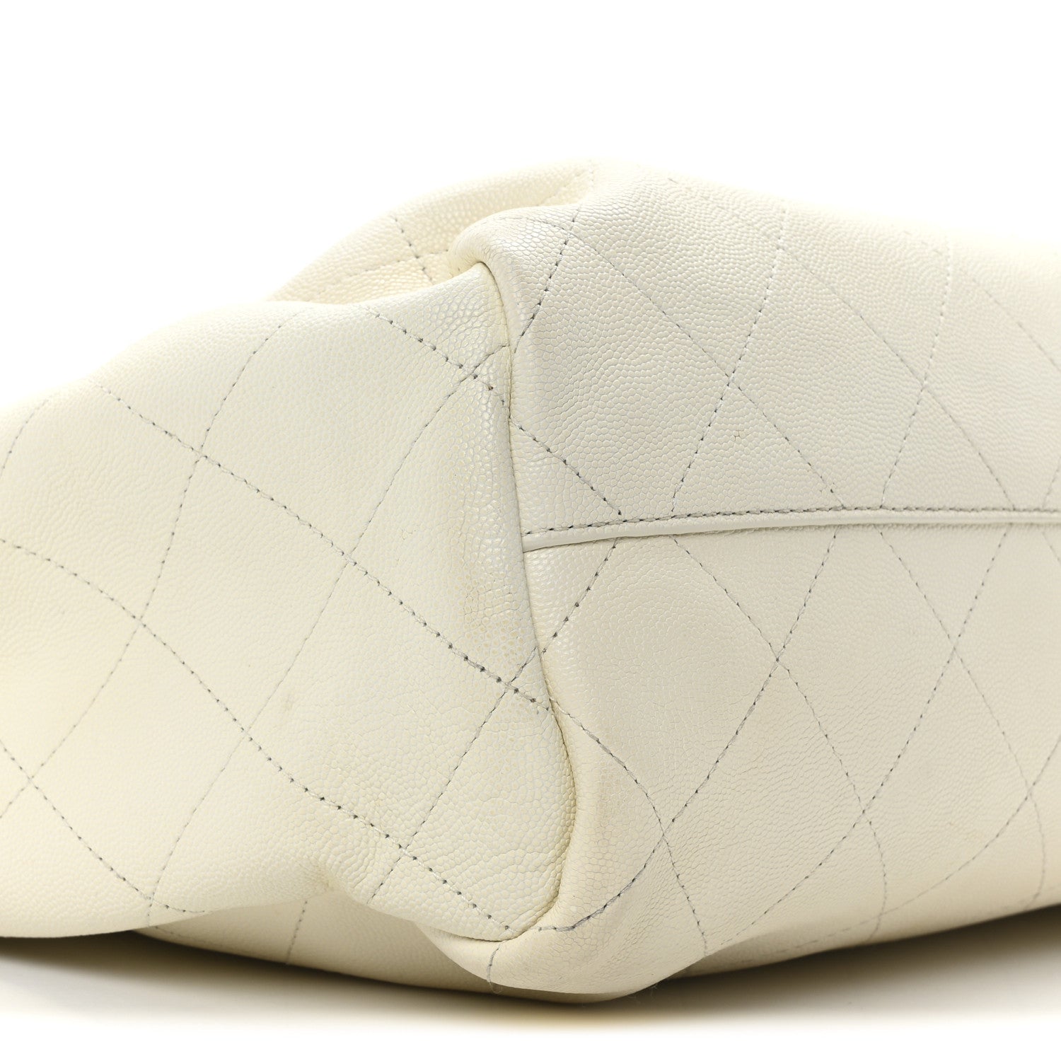 Chanel Caviar Stitched Large Lady Coco Shopping Tote White 9 of 10