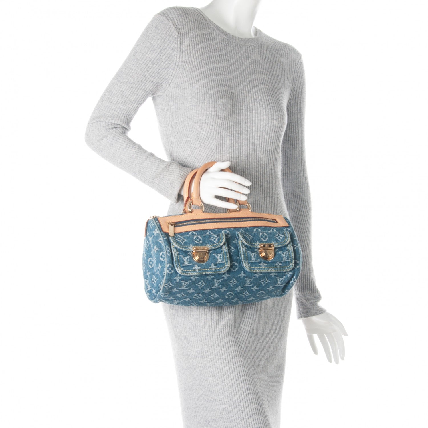 Louis Vuitton Monogram Denim Neo Speedy Blue 2 of 7