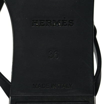 Hermes Rubber Womens Egerie Sandals 36 Black 8 of 9