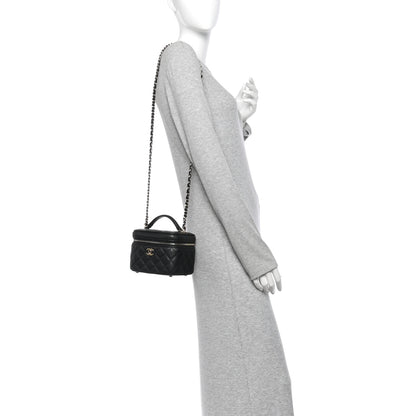 Chanel Caviar Quilted Small Top Handle Vanity Case With Chain Black 2 of 10