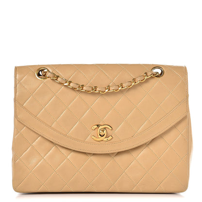 Chanel Lambskin Quilted Medium Single Flap Beige 1 of 17