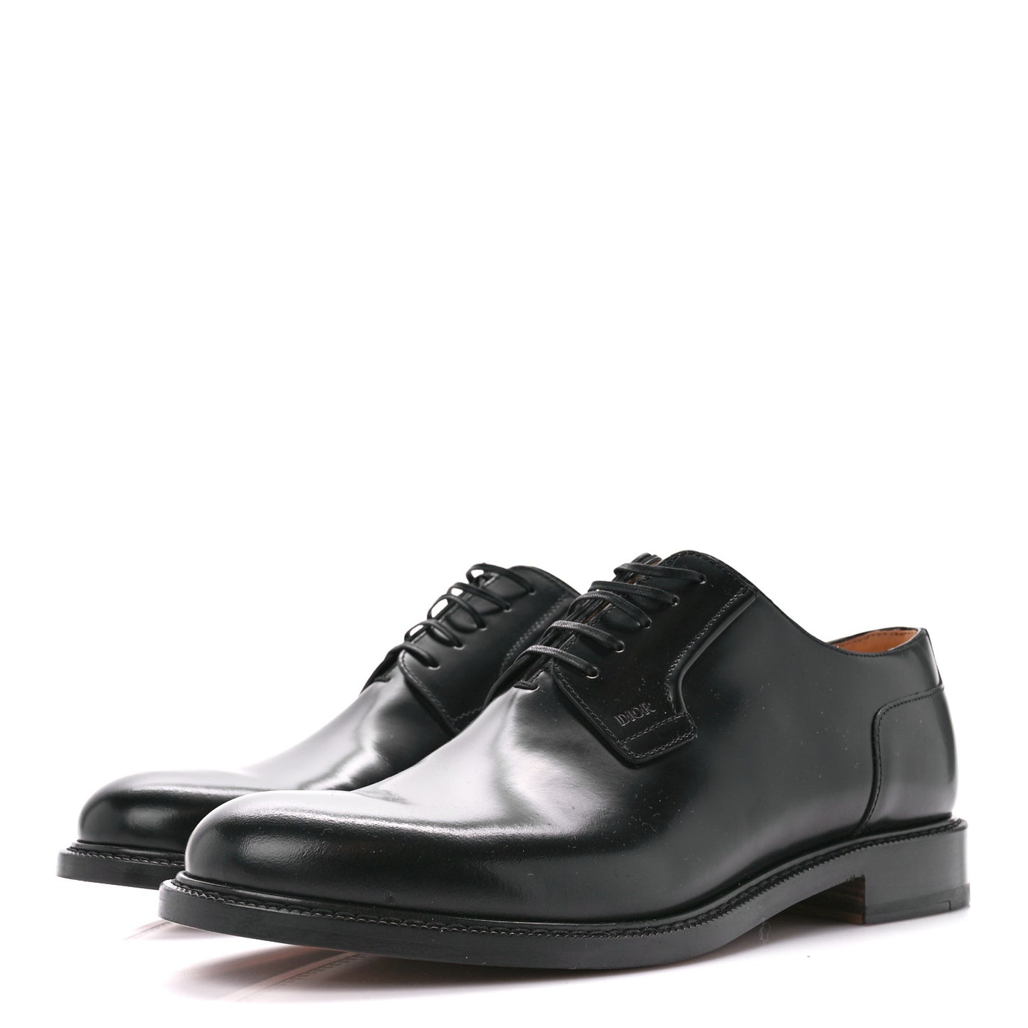 Polished Calfskin Mens Derby Shoe 43 Black