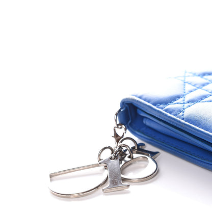 Christian Dior Lambskin Cannage Rendezvous Wallet Blue 10 of 12