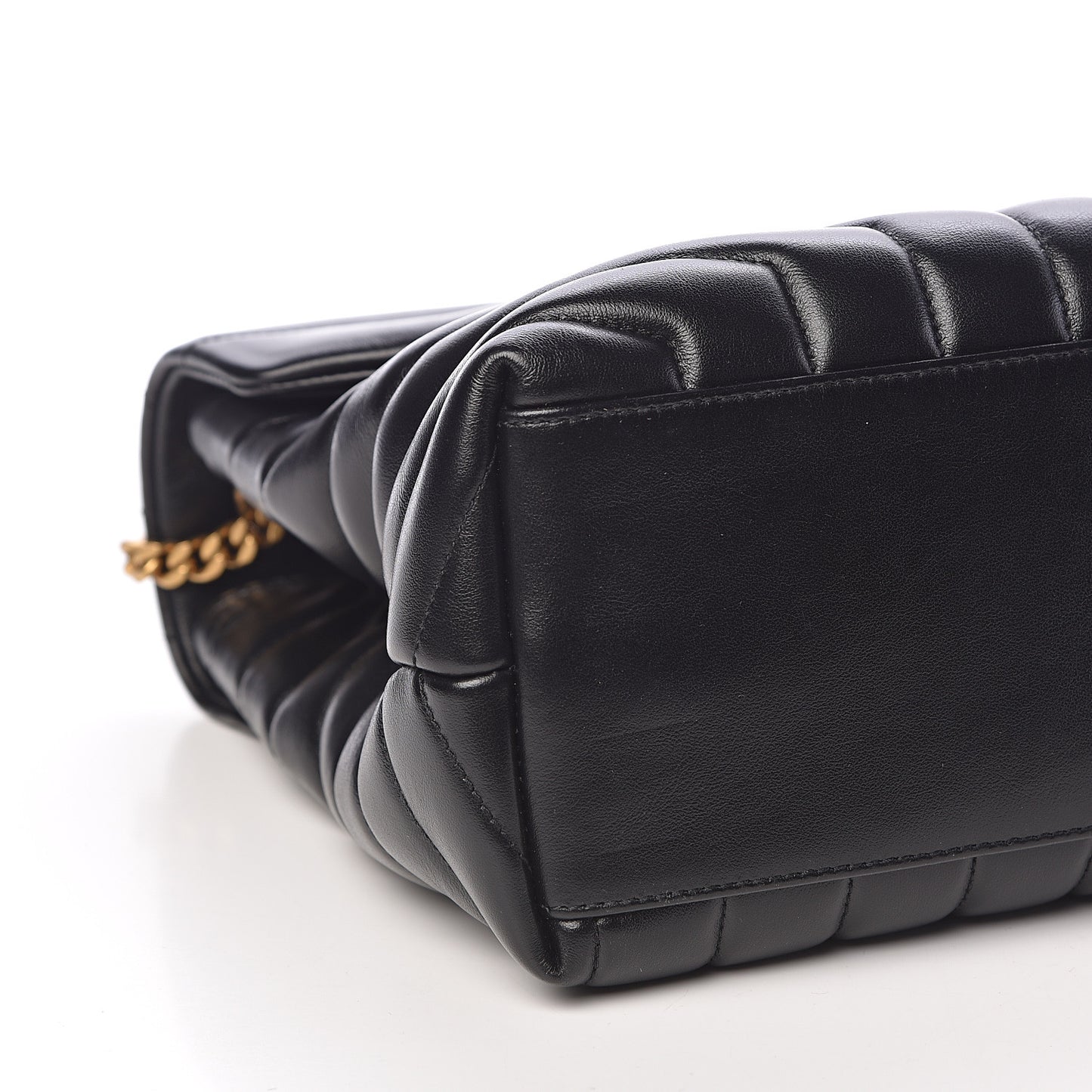 Calfskin Y Quilted Monogram Medium Loulou Chain Satchel Black