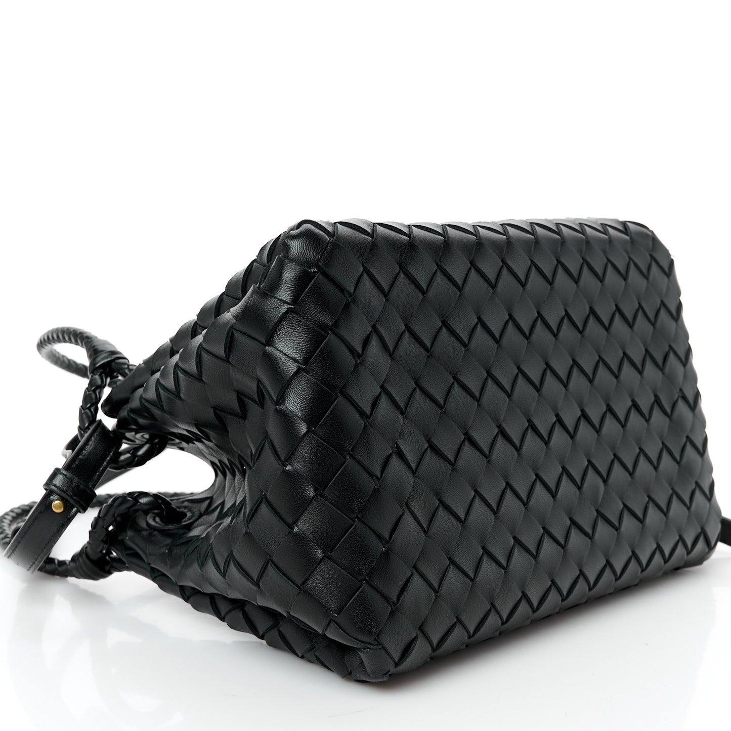 Nappa Intrecciato Small Parachute Shoulder Bag Black