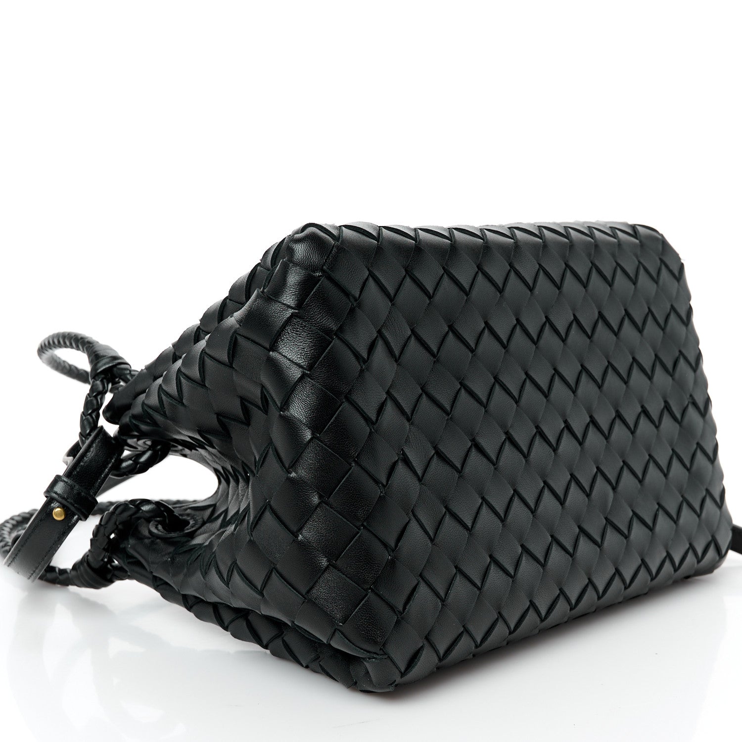 Bottega Veneta Nappa Intrecciato Small Parachute Shoulder Bag Black 8 of 9