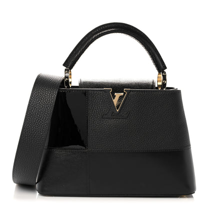 Louis Vuitton Taurillon Calfskin Karung Patchwork Capucines BB Black 1 of 9