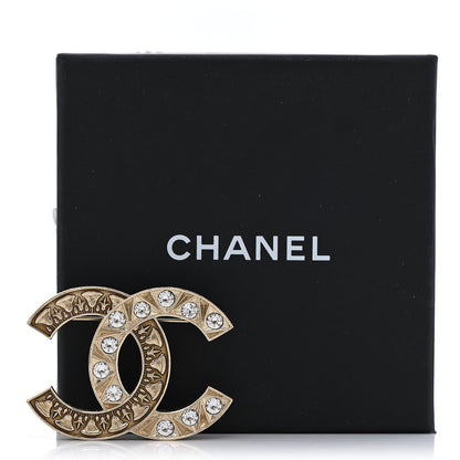 Chanel Metal Crystal CC Brooch Gold 5 of 5