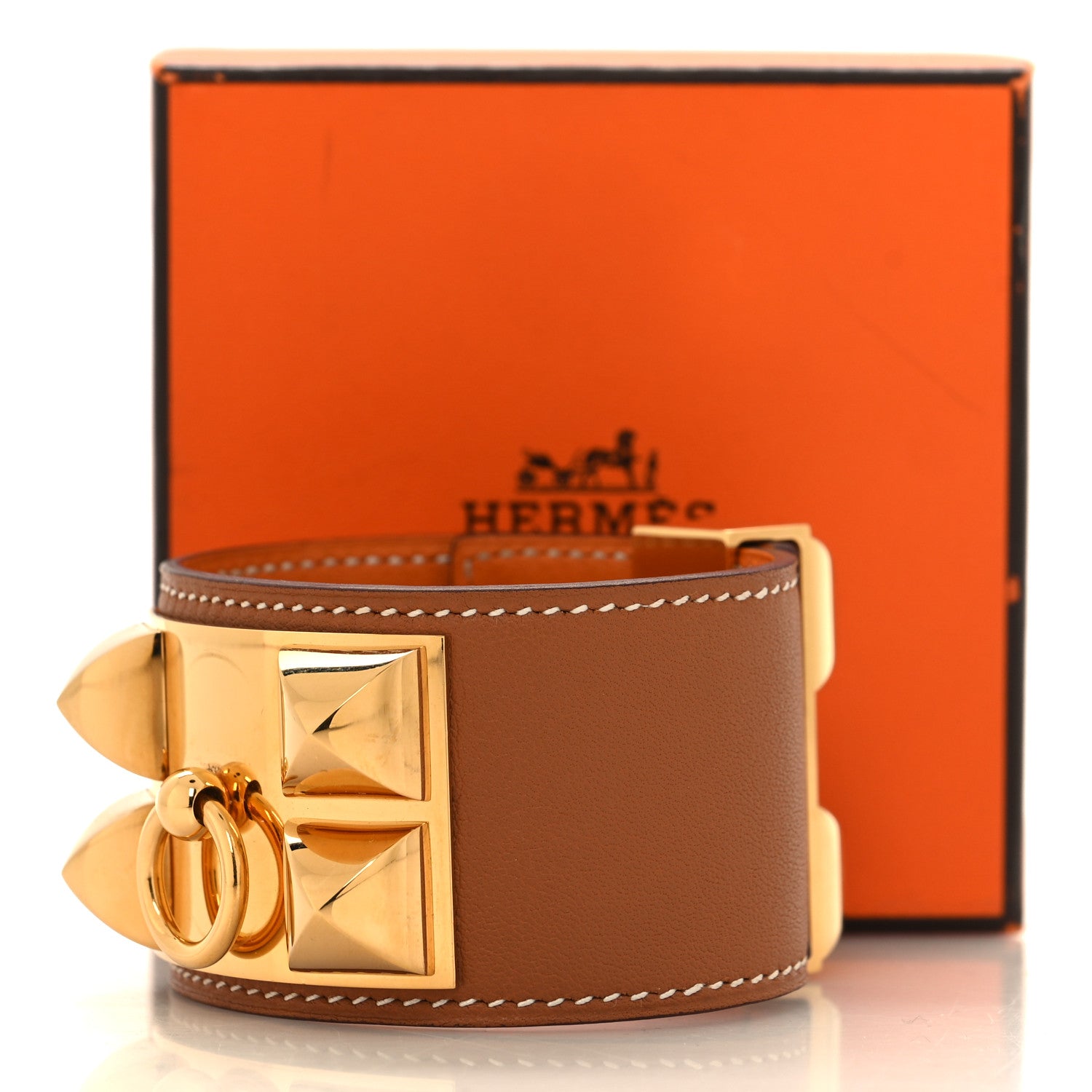 Hermes Swift Collier de Chien CDC Bracelet T2 Gold Orange 7 of 7