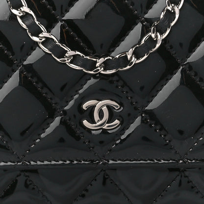 Chanel Patent Quilted Wallet On Chain WOC Black 9 of 11