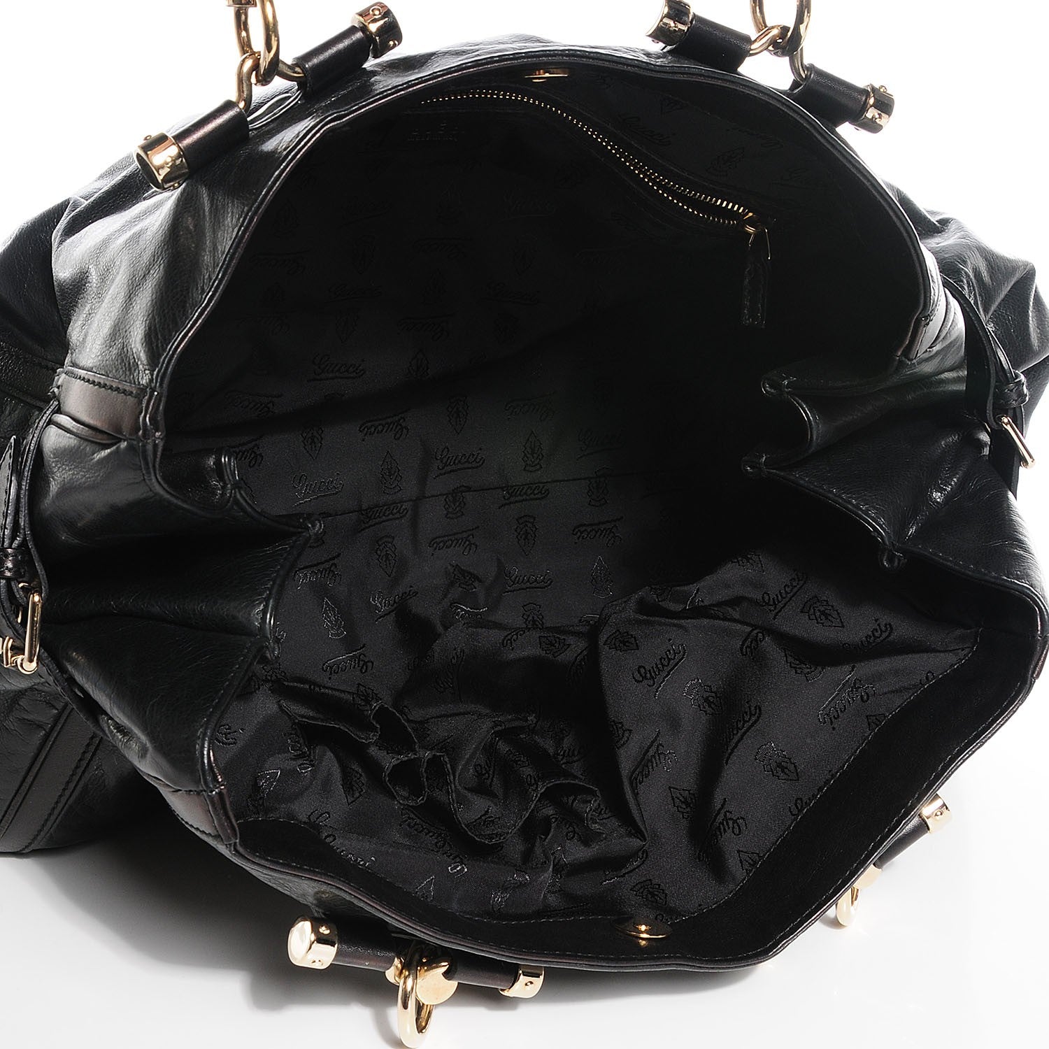 Gucci Dialux Pop Bamboo Large Top Handle Tote Black 5 of 7