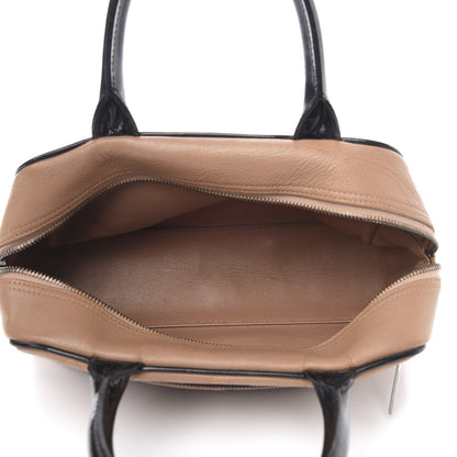 Chanel Calfskin Patent Quilted Small Bowler Bag Beige Black 5 of 12