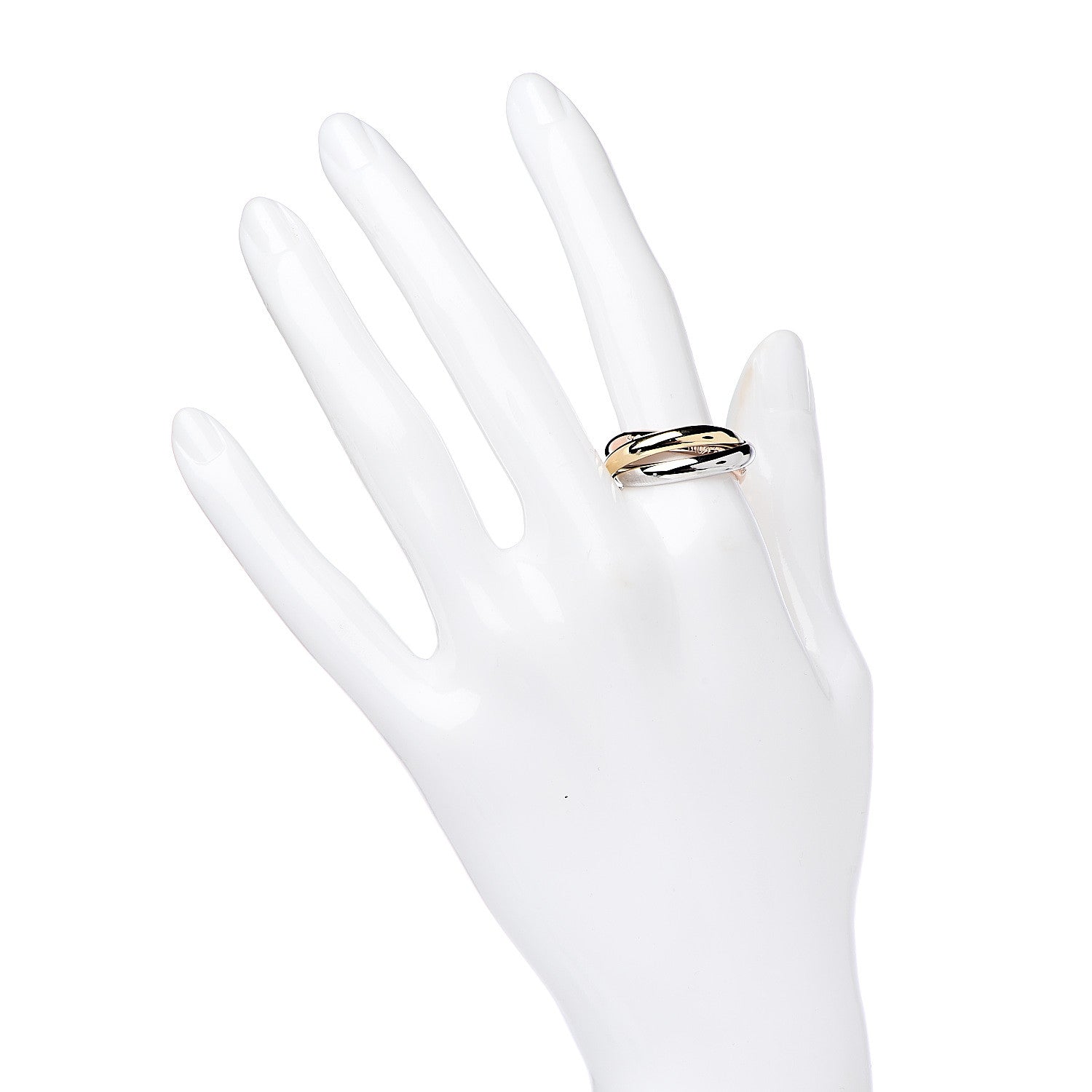 Cartier 18K Pink Yellow White Gold Classic Les Must De Trinity Ring 59 8.75 2 of 4