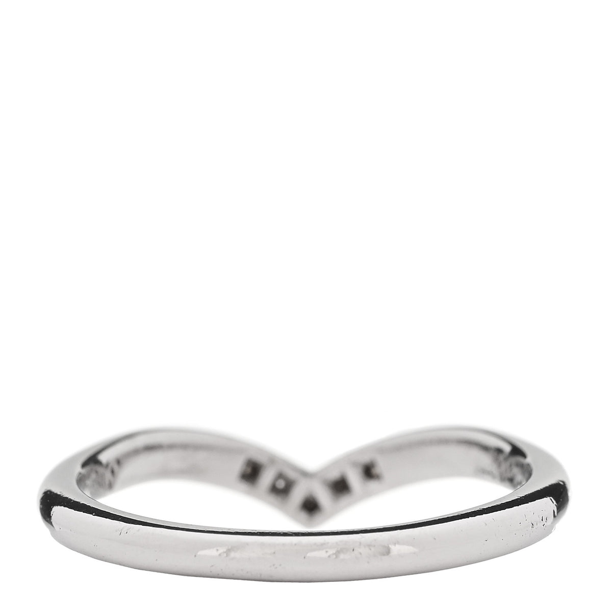 Tiffany Platinum Diamond .03ctw V Band Ring 52 6 3 of 4