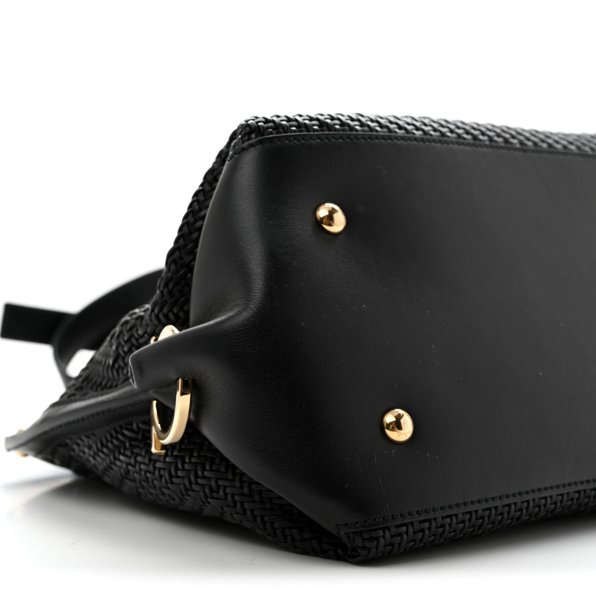 Salvatore Ferragamo Woven Calfskin Medium Sofia Shoulder Bag Black 8 of 12