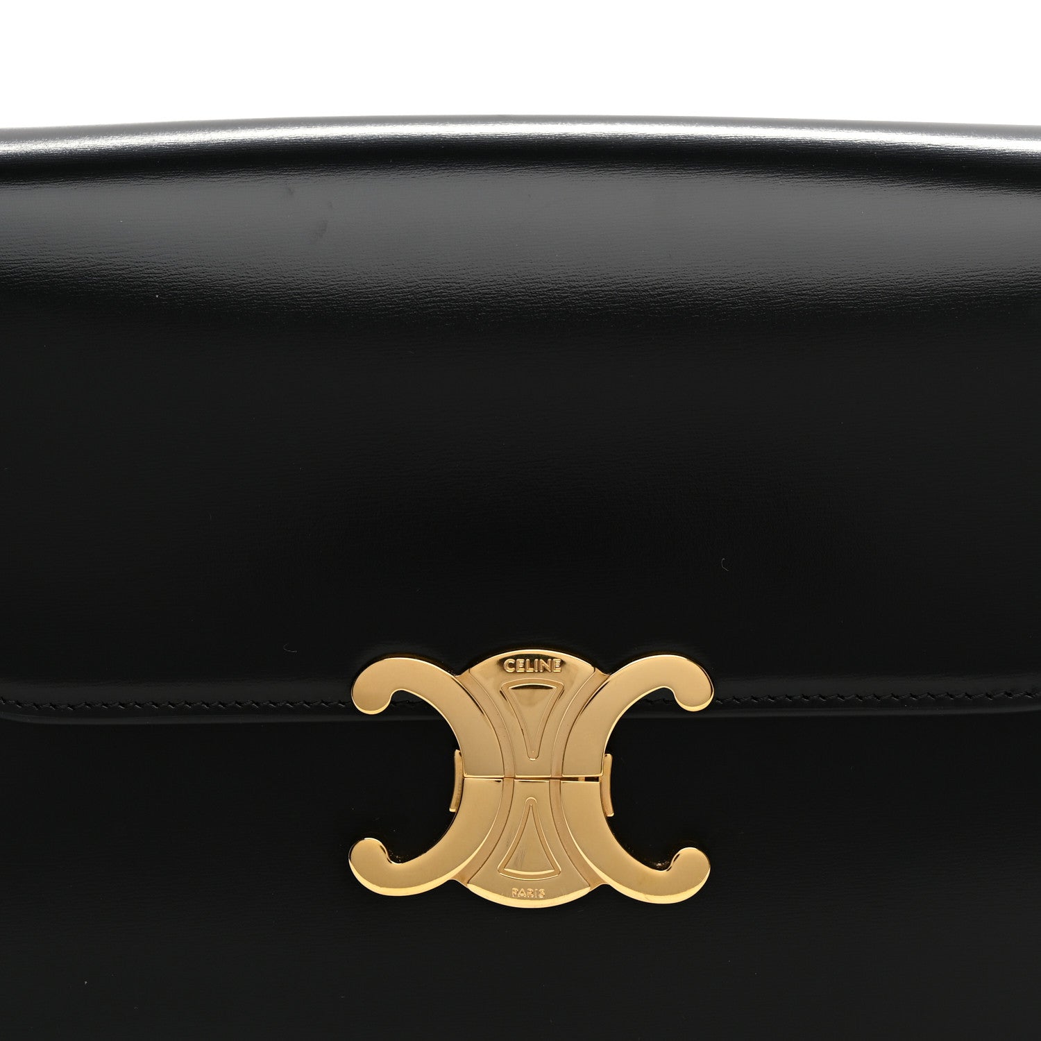 Celine Shiny Calfskin Medium Triomphe Black 9 of 11