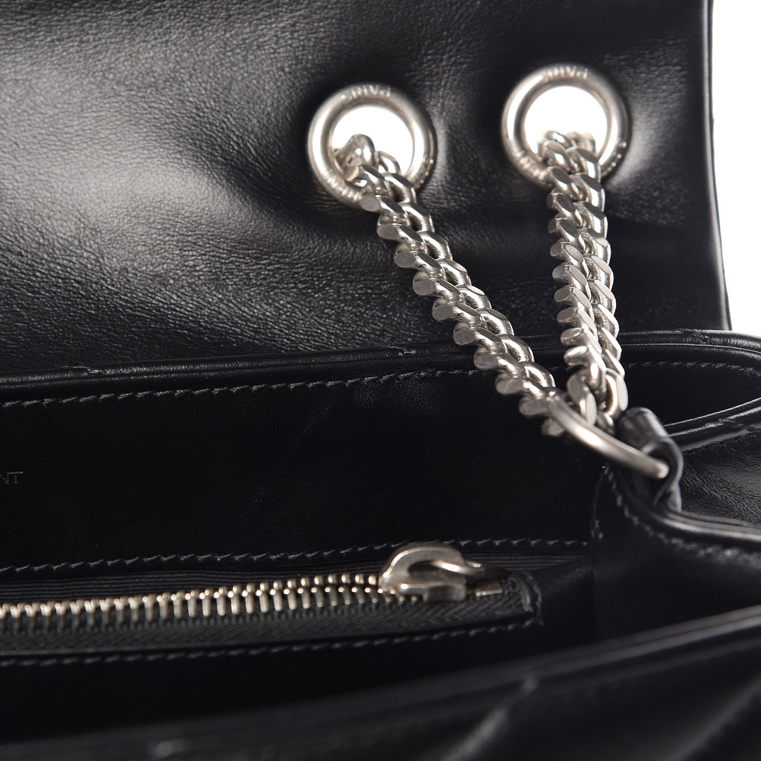 Saint Laurent Calfskin Y Quilted Monogram Medium Loulou Chain Satchel Black 10 of 13