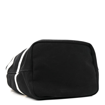 Saint Laurent Canvas Rive Gauche Drawstring Backpack Black White 5 of 15