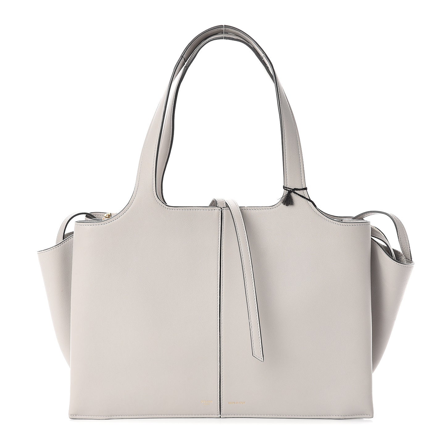 Smooth Calfskin Medium Tri-Fold Bag Pearl Grey