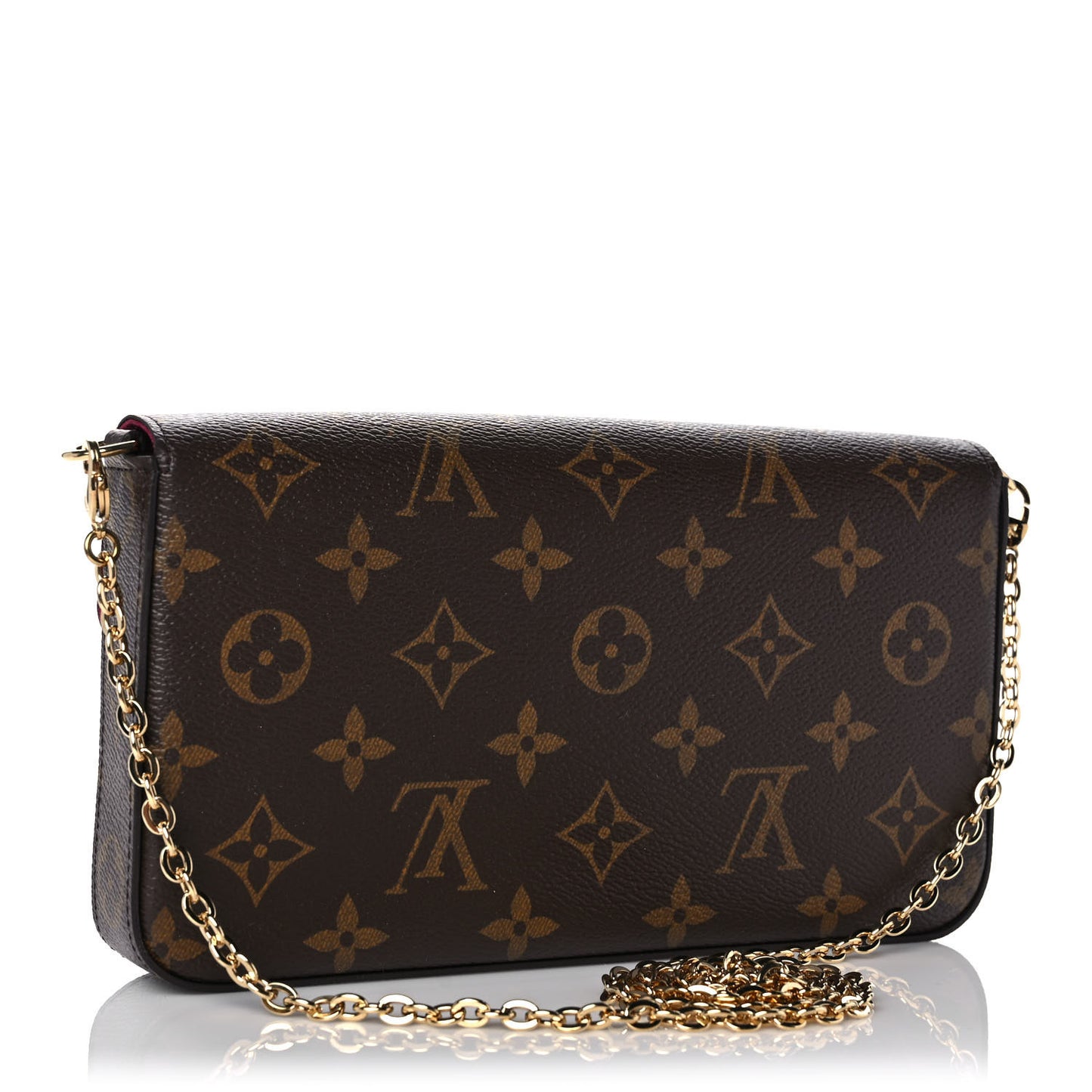 Monogram Pochette Felicie Chain Wallet Fuchsia