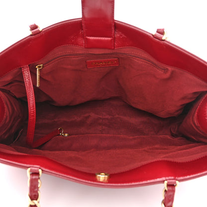 Chanel Shiny Aged Calfskin Shopping Bag Red 5 of 12