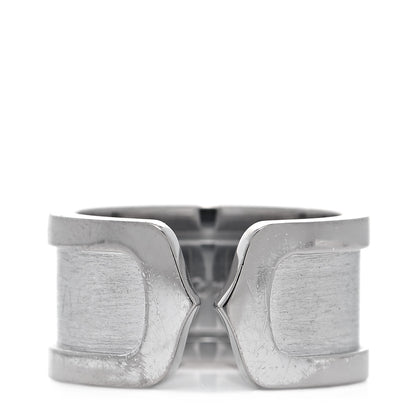Cartier 18K White Gold 10mm Logo De Cartier Ring 49 4.75 1 of 8