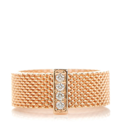 Tiffany 18K Rose Gold 4 Diamond Somerset Ring 5.5 1 of 5