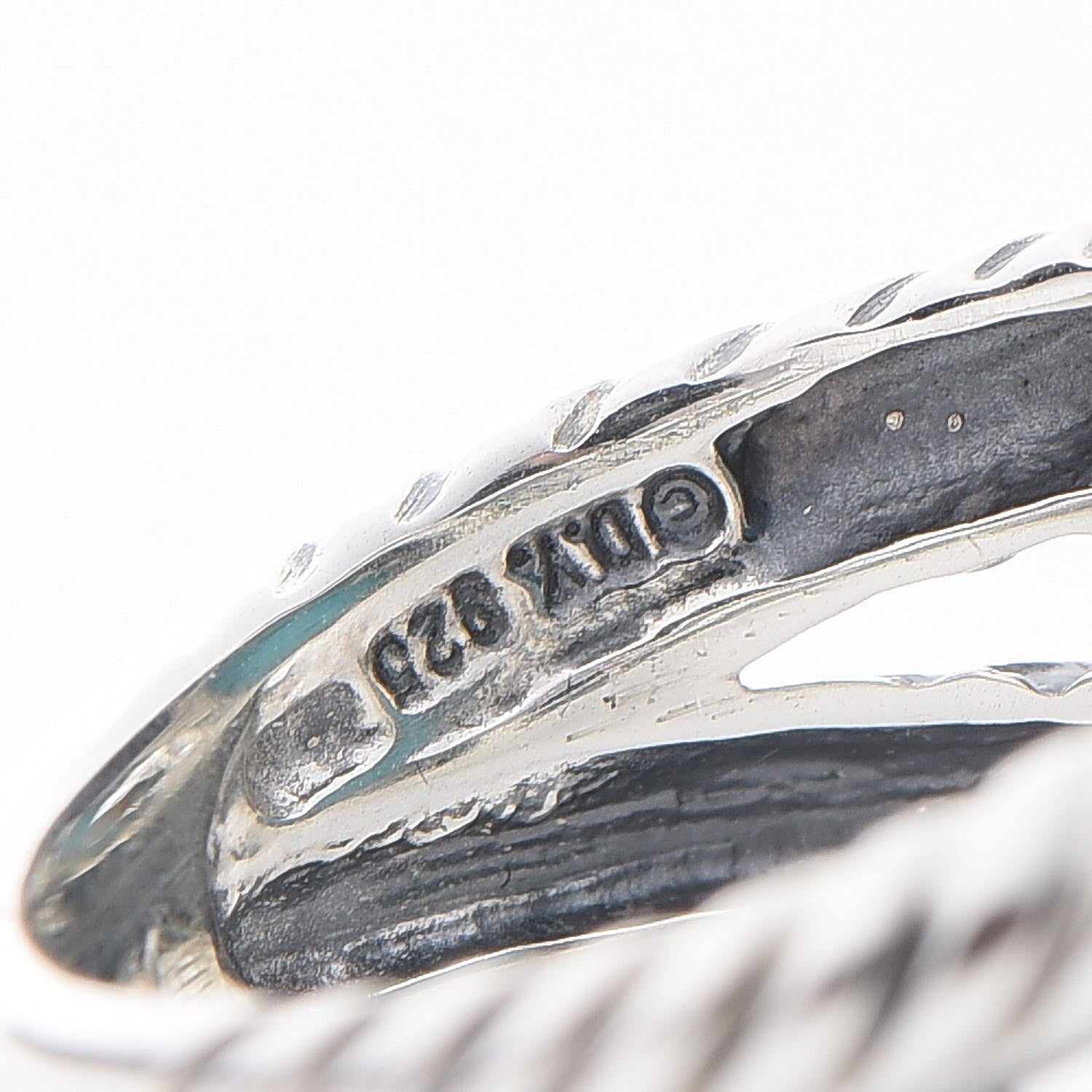 David Yurman Sterling Silver Diamond Turquoise 11mm Albion Ring 52 6 5 of 5