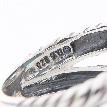 David Yurman Sterling Silver Diamond Turquoise 11mm Albion Ring 52 6 5 of 5