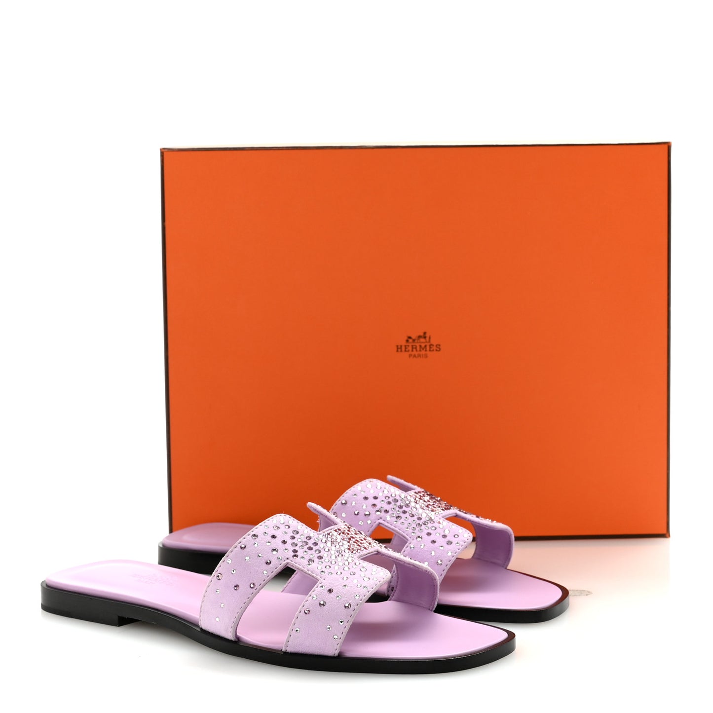 Suede Goatskin Crystal Oran Sandals 37 Violet Amethyste