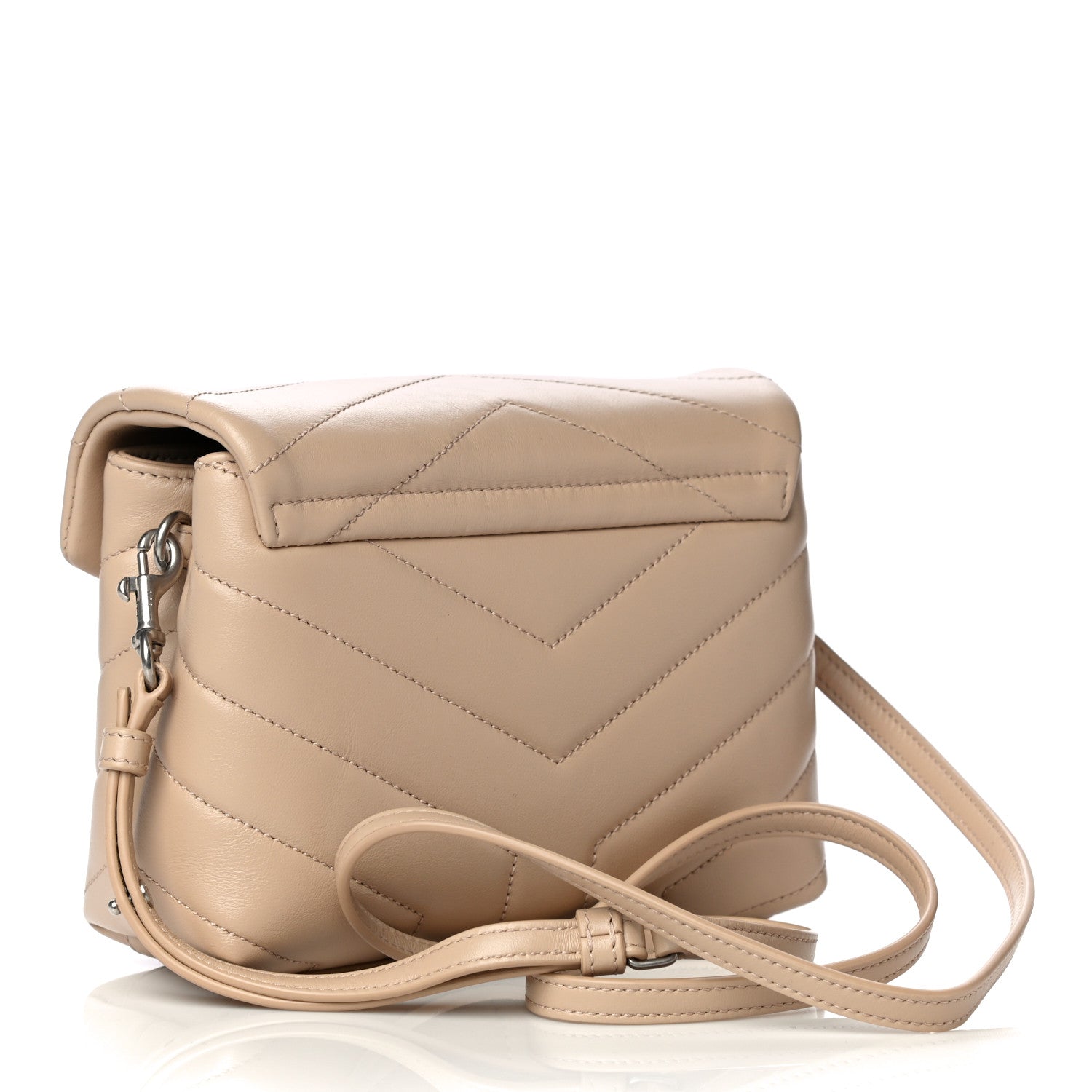 Saint Laurent Calfskin Y Quilted Monogram Toy Loulou Crossbody Bag Nude Powder 2 of 15