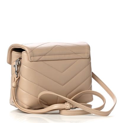 Saint Laurent Calfskin Y Quilted Monogram Toy Loulou Crossbody Bag Nude Powder 2 of 15