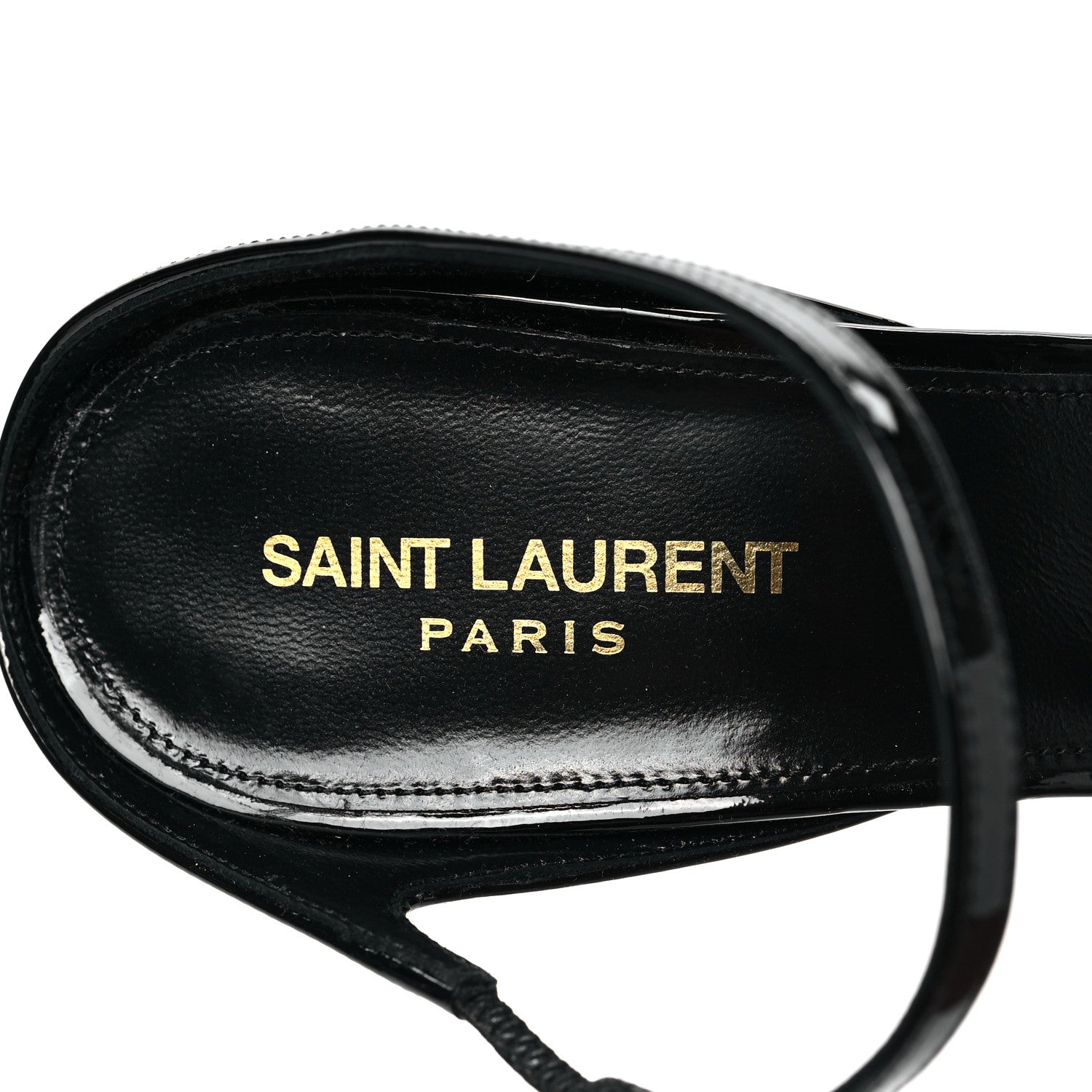 Saint Laurent Patent Gippy Crisscross Mule Sandals 41 Black 5 of 8