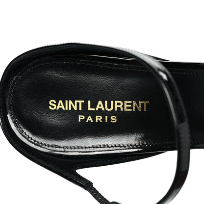 Saint Laurent Patent Gippy Crisscross Mule Sandals 41 Black 5 of 8