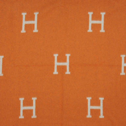 Hermes Wool Cashmere Signature Avalon Blanket Orange 1 of 4