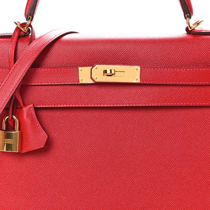Hermes Epsom Kelly Sellier 32 Rouge Casaque 8 of 11