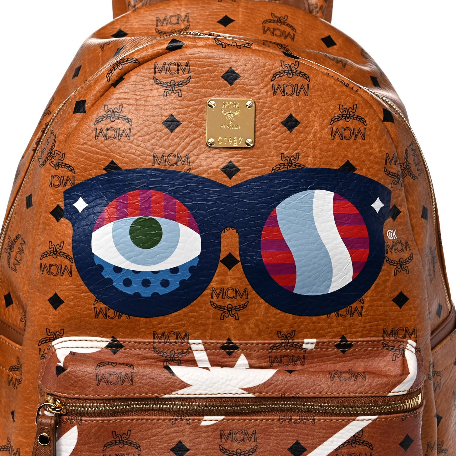MCM Visetos Stark Craig & Karl Backpack Cognac 9 of 17