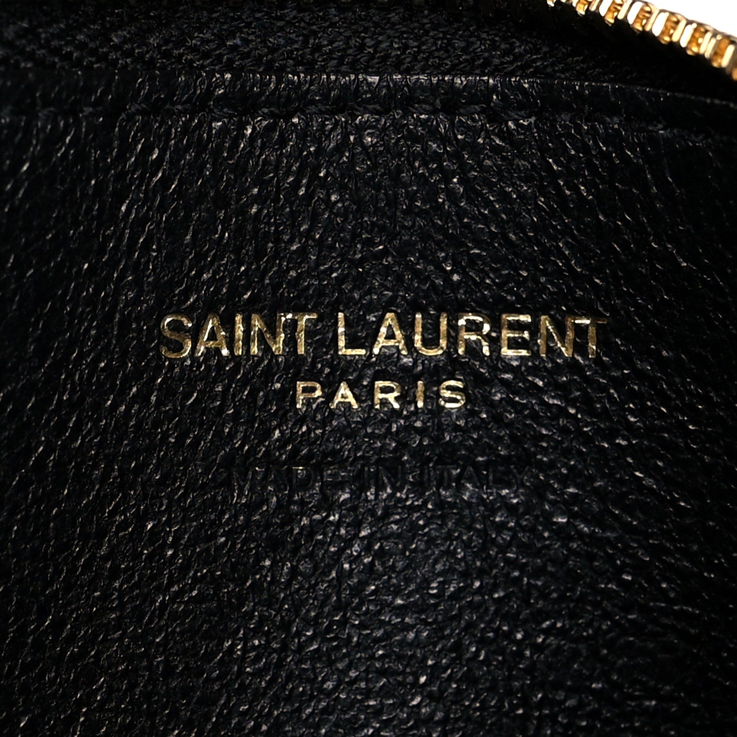 Saint Laurent Grained Calfskin Monogram 5 Fragments Zip Pouch Card Holder Black 6 of 7