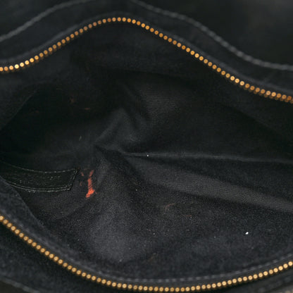 Saint Laurent Canvas Bandana Medium Loulou Chain Satchel Black White 8 of 13