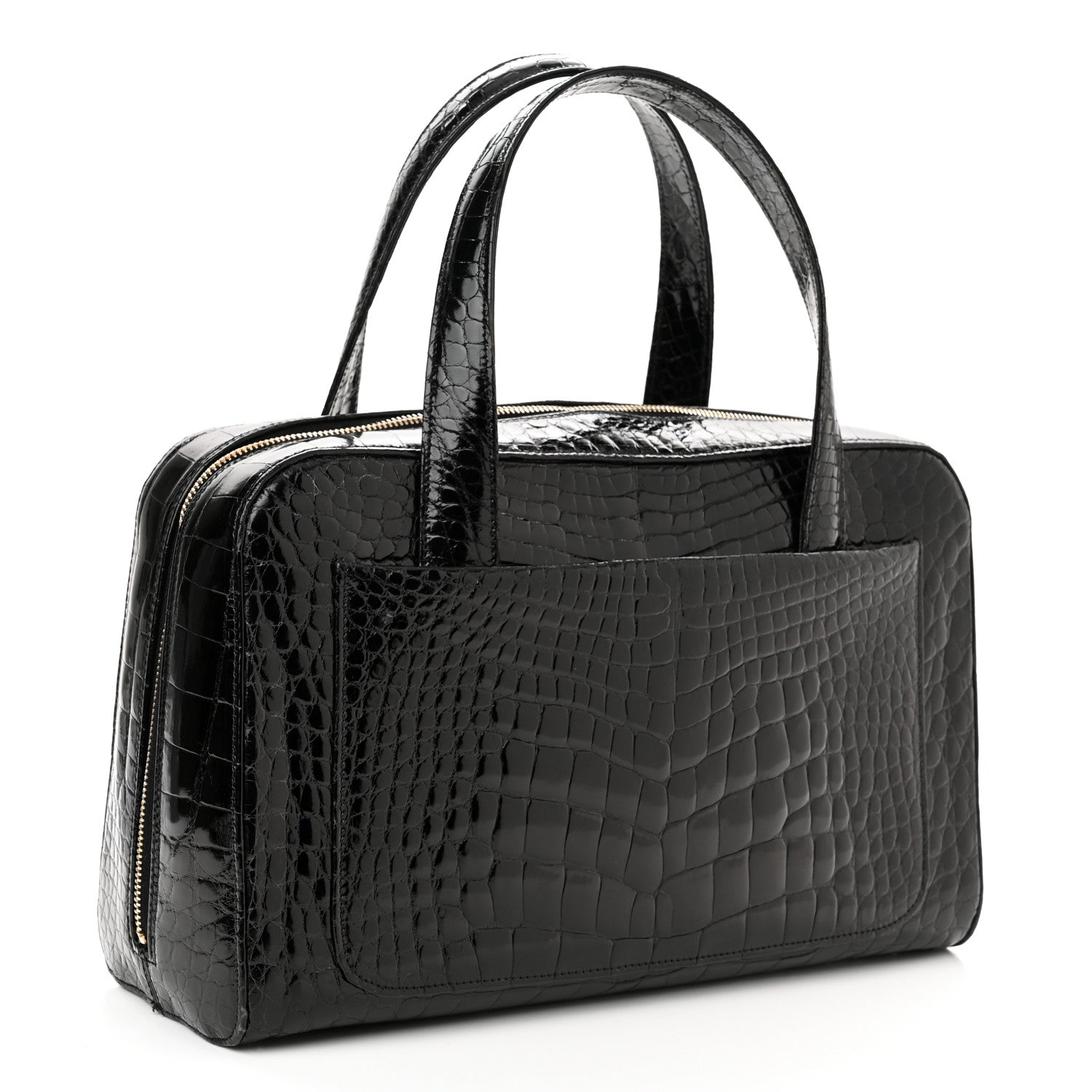 Chanel Alligator Bowler Bag Black 3 of 10
