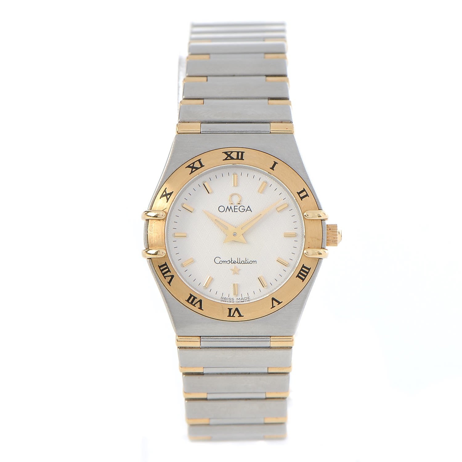 Omega Stainless Steel 18K Yellow Gold 25mm Constellation Quartz Watch White 1272.30 1 of 7