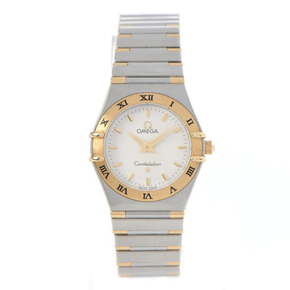 Omega Stainless Steel 18K Yellow Gold 25mm Constellation Quartz Watch White 1272.30 1 of 7