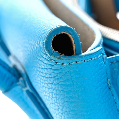 MCM Grained Calfskin Mini Milla Tote Tile Blue 12 of 15