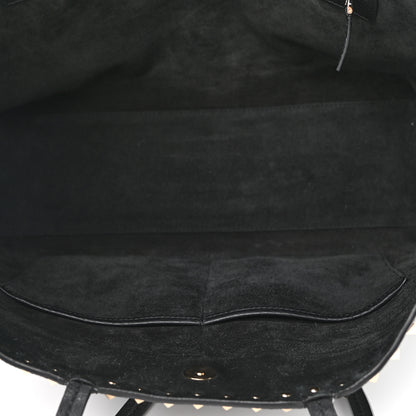 Valentino Garavani Grained Calfskin Rockstud Shoulder Tote Black 5 of 10