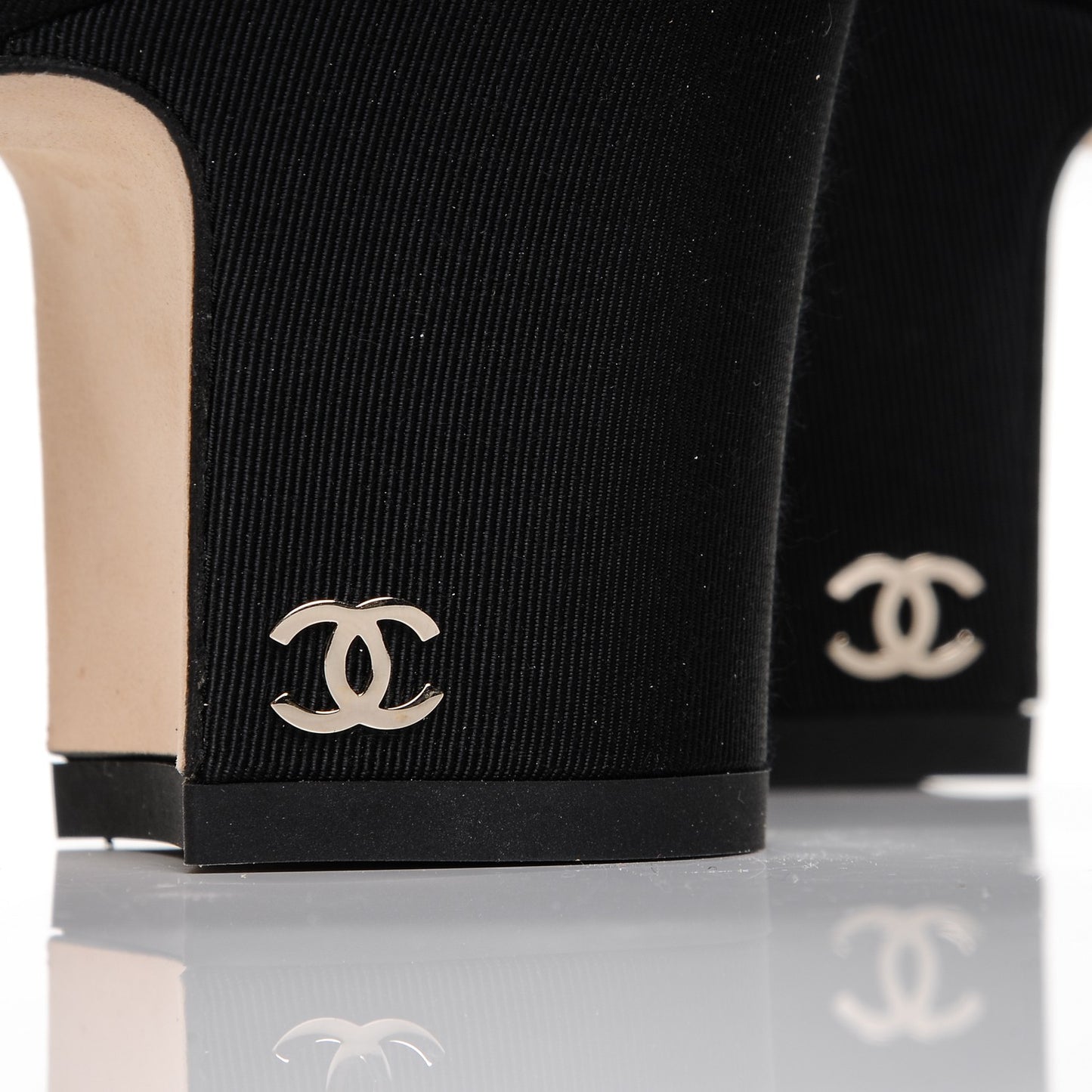 Lace Grosgrain Cap Toe CC Slingback Pumps 40 Navy Black
