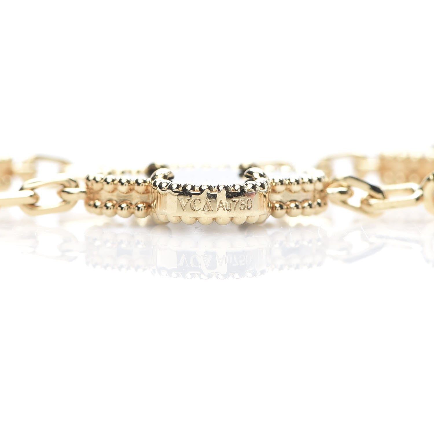 Van Cleef & Arpels 18K Yellow Gold Black Onyx 5 Motifs Vintage Alhambra Bracelet 4 of 5