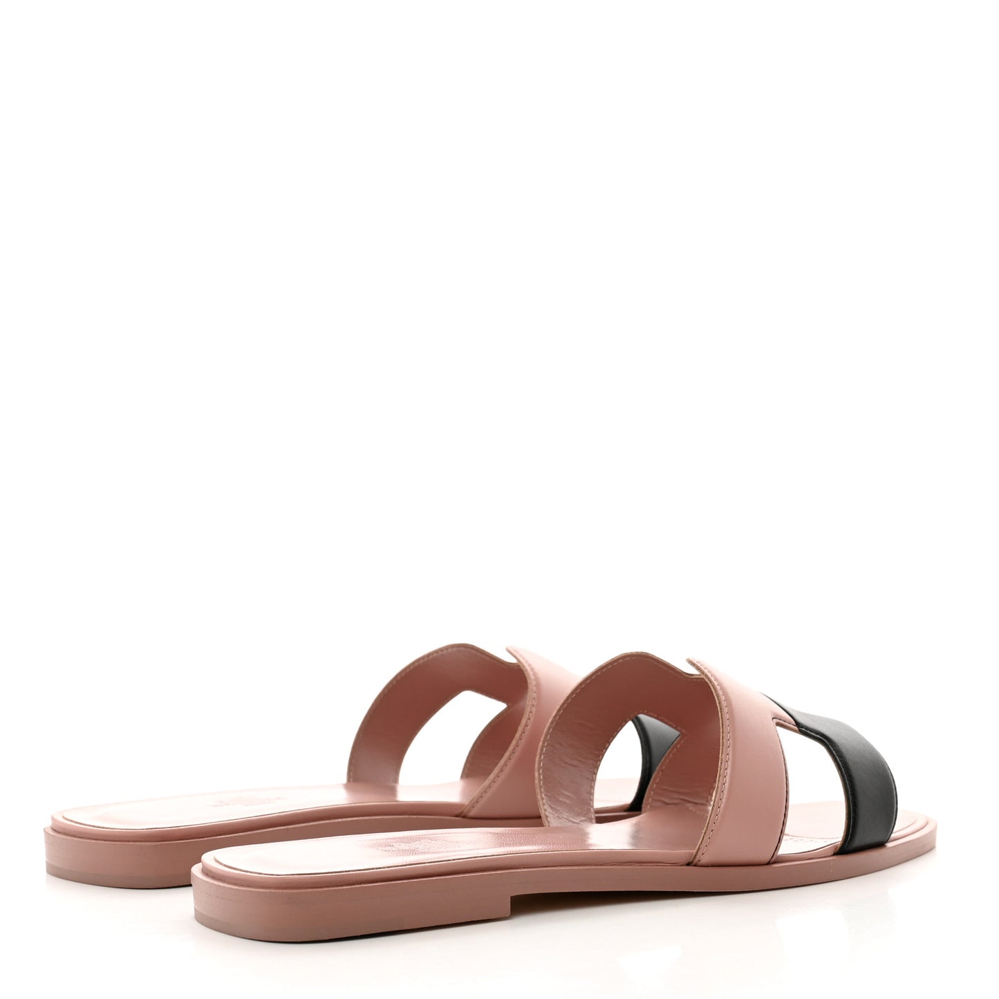 Box Calfskin Oran Sandals 39 Black Vieux Rose