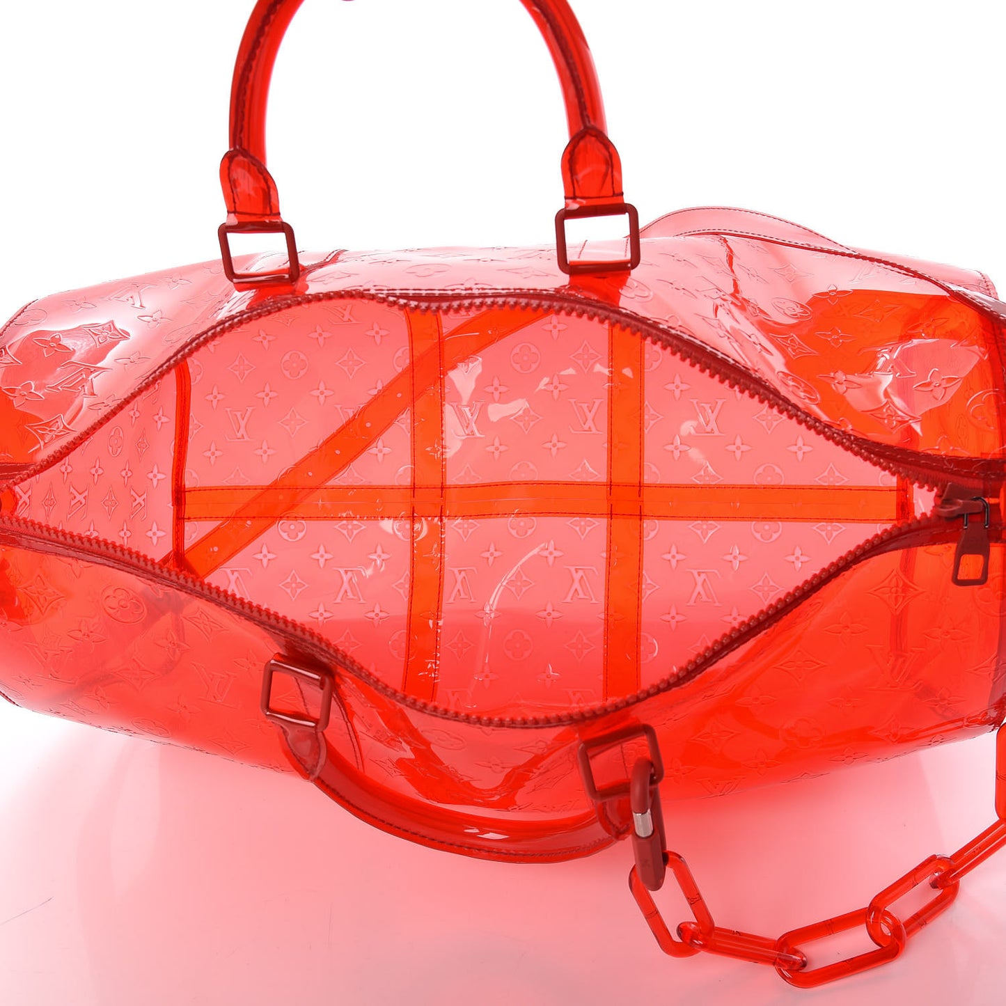 PVC Monogram Keepall Bandouliere 50 Grenadine Red